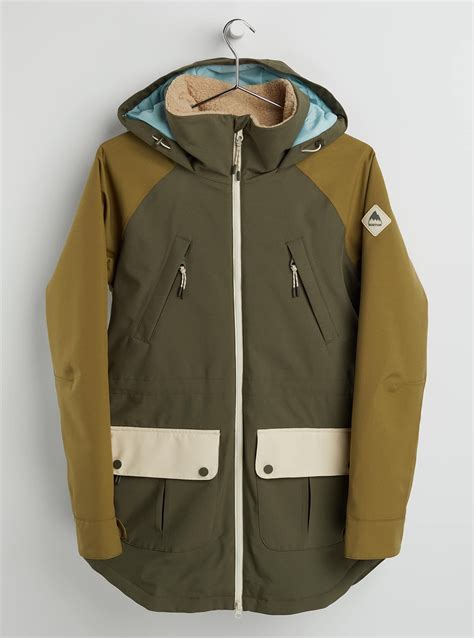 Burton Womens Prowess Jacket Keef Martini Olive Creme Brulee L