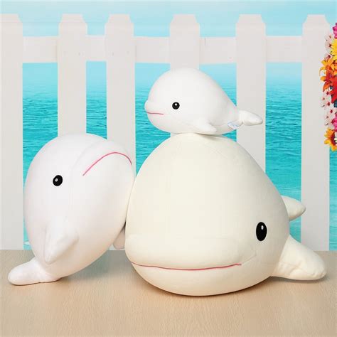 1pcs Cute Beluga White Whale Soft Animal Doll Ornament Stuffed Plush