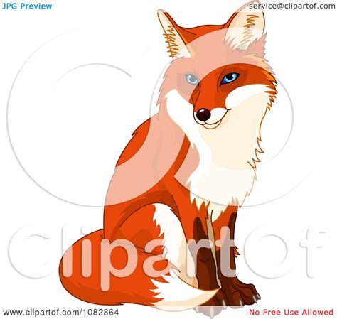 Clipart Sitting Handsome Fox Royalty Free Vector Illustration By