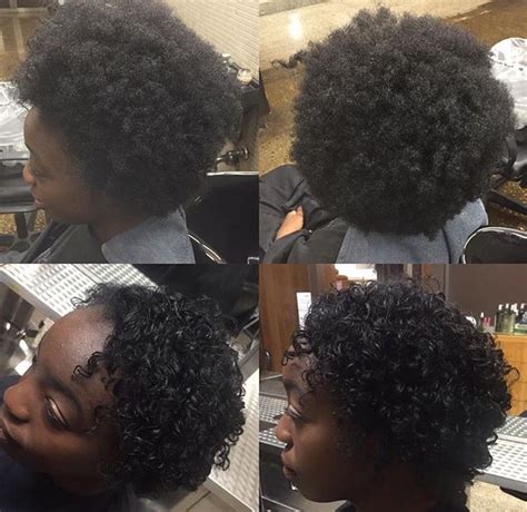 How i apply a texturizer, or scurl, to my hair. Reformation curl Before (top) After (bottom) | Permed ...