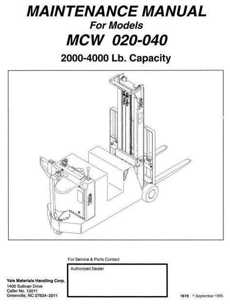 Viljuskar (forklift) later the files were modified for my particular case and aim. Original Illustrated Factory Workshop Service Manual for Yale Pallet Truck.Original factory ...