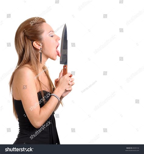 Young Sexy Female Licking The Knife Stock Photo 8035132 Shutterstock