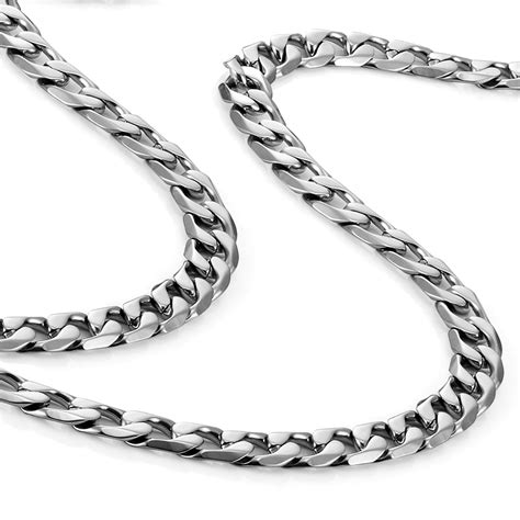 classic mens necklace 316l stainless steel silver chain color 18 21 23 6mm buy online in