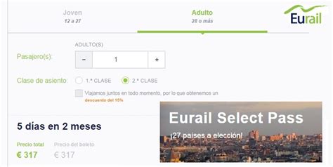 Todos Los Pases De Tren Eurail Disponibles En Segunda Clase Por Dos