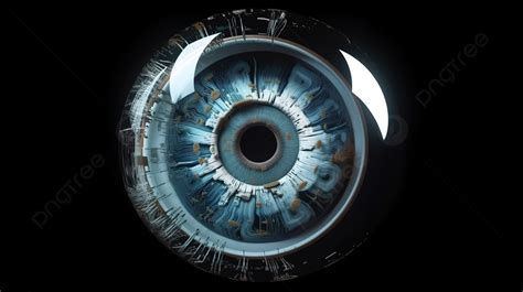 An Eye Made Of Glass On A Black Background 3d Render Eye Scan 3d