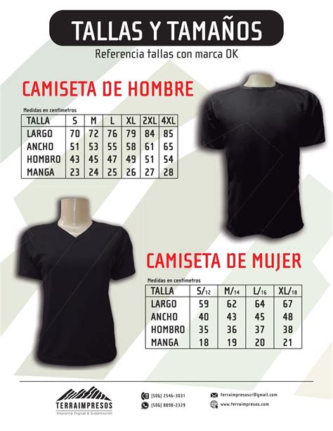 Tallas Y TamaÑos De Camisetas By Terraimpresos Issuu