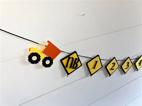 Construction Themed Monthly Milestone Banner Etsy