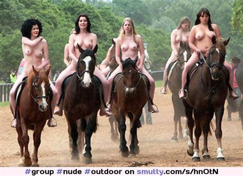 Group Nude Outdoor Horses Chooseone Far Left