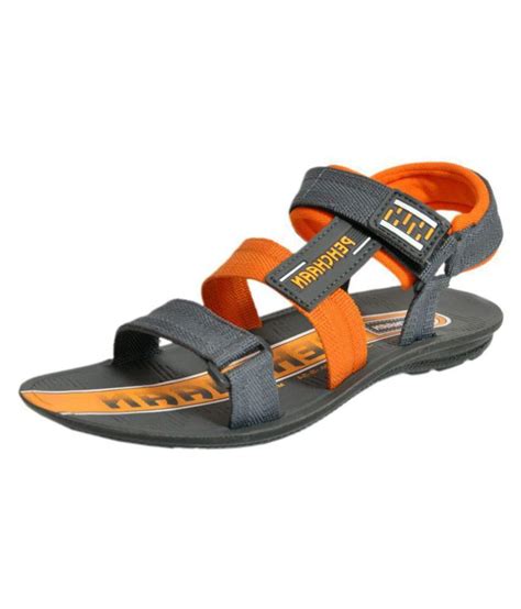 Tempo Orange Synthetic Leather Sandals Buy Tempo Orange Synthetic