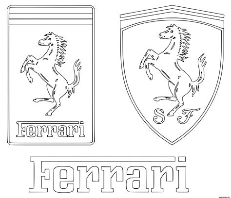 Coloriage Ferrari Logo Dessin Ferrari à Imprimer