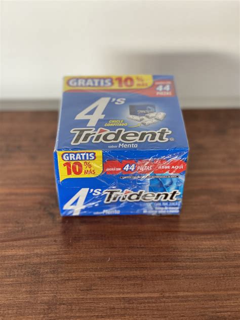 Trident 4s Sabor Menta Caja Con 40 Piezas Dulcería Y Chocolatera