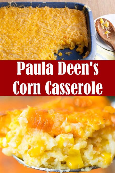 Top with generous amount of cheddar cheese and return to oven for another 5 minutes until cheese is melted. Paula Deen's Corn Casserole in 2020 | Corn casserole paula ...