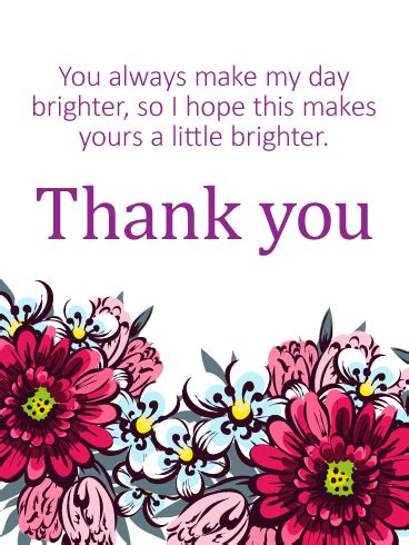 U make my day updated their profile picture. You Always Make my Day Brighter - Thank You Card ...