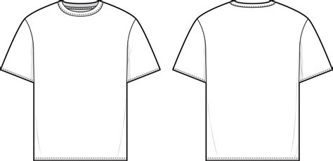 Regular Fit T Shirt Flat Technical Drawing Illustration Short Sleeve Blank Streetwear Mock Up
