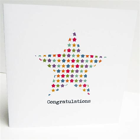 Handmade Star Congratulations Card By Spotty N Stripy
