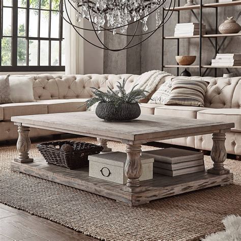 Edmaire Rustic Baluster 60 Inch Coffee Table By Inspire Q Artisan Pine