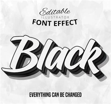 Texto Negro Efecto De Fuente Editable Vector Premium