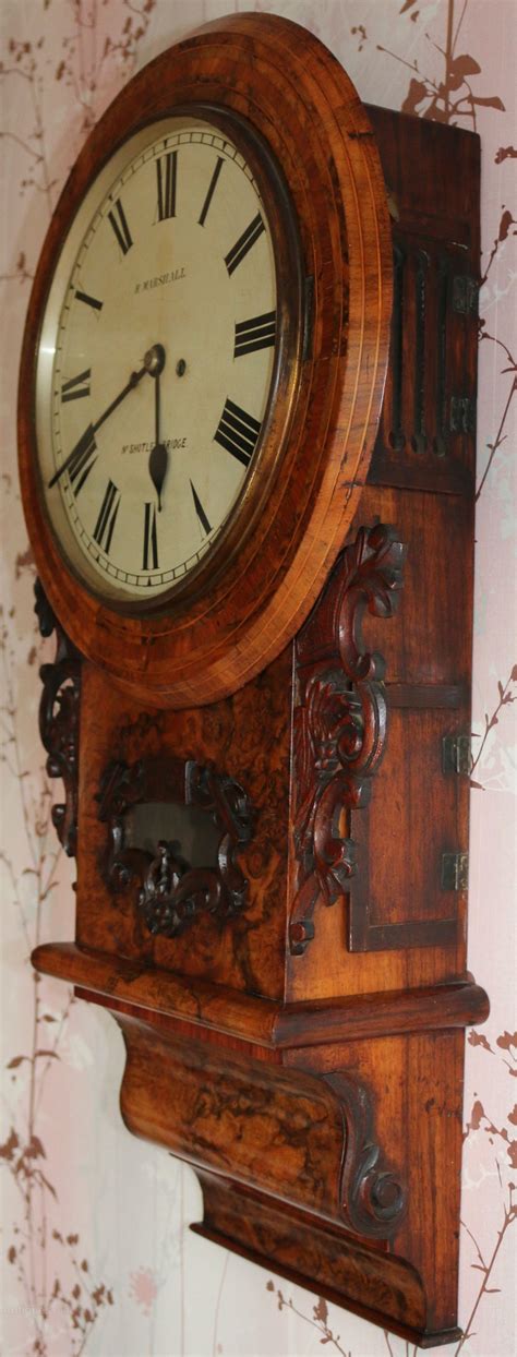 Antiques Atlas Drop Dial Fusee Walnut Wall Clock 1870 R Marshall