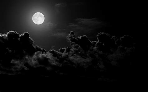 Wallpaper Night Sky Clouds Moon Moonlight Atmosphere Midnight