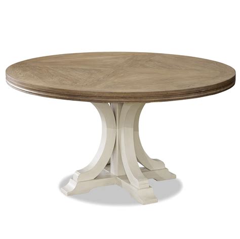 French Modern White Wood Pedestal Round Dining Table 58 Zin Home