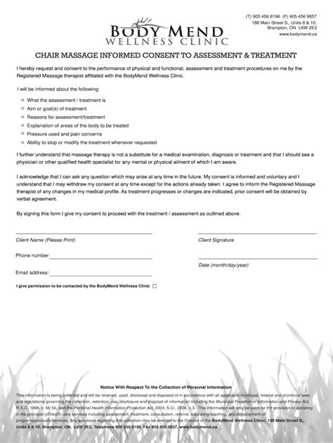 chair massage consent form template fill online printable fillable blank pdffiller