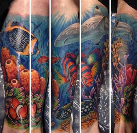40 Ocean Sleeve Tattoos For Men Underwater Ink Design Ideas