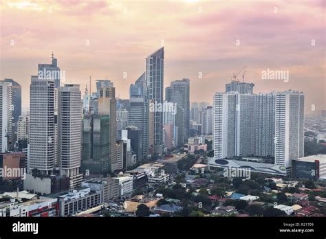 Makati City Skyline In Manila Philippines Office Buildings Stock