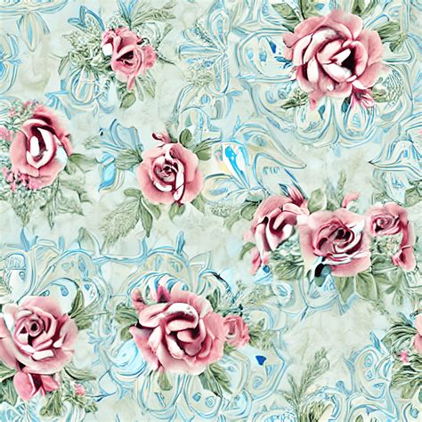 Rococo Floral Seamless Pattern · Creative Fabrica