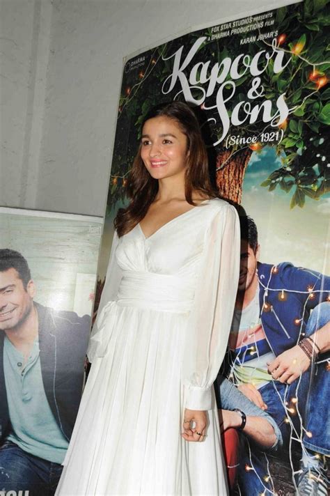 Alia Bhatt Latest Cute Stills In White Dress At Kapoor And Sons Movie Press Meets