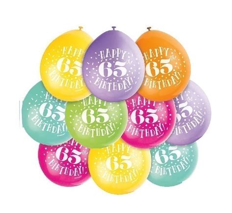 10 9in Happy 65th Birthday Balloons