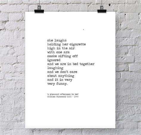 Charles Bukowski Instant Poetry In Bed Together Etsy