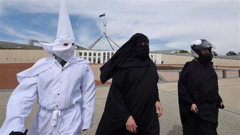 Kkk Outfit Worn In Australia Muslim Veil Protest Bbc News