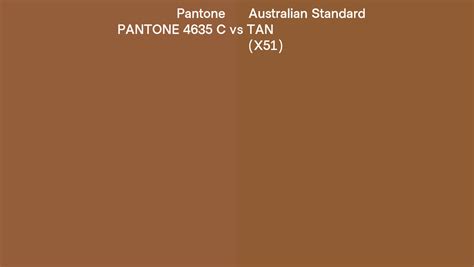 Pantone 4635 C Vs Australian Standard Tan X51 Side By Side Comparison