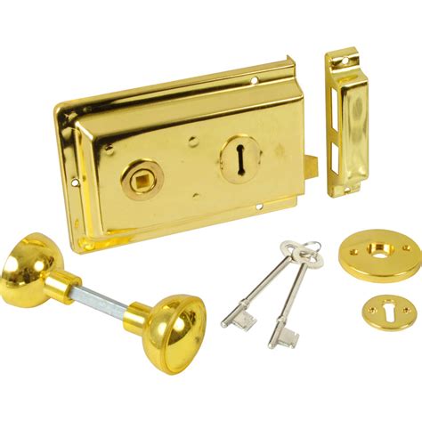 Highburn House Victorian Style Solid Brass Rim Lock Right Hand Door