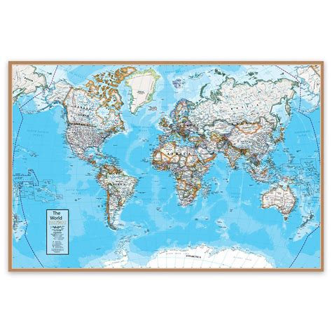 Contemporary World 24x36in Wall Map Laminated Rwpwg14 Waypoint