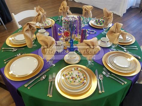 Mardi Gras Inspired Table Setting Ct Rental Center