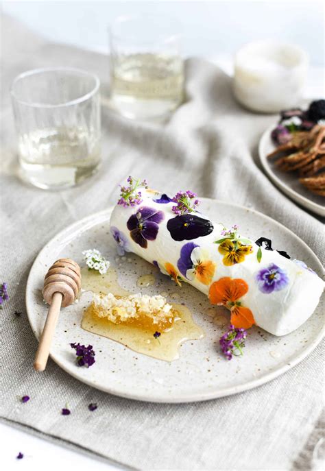 Goat Cheese With Edible Flowers And Honey Goodtaste With Tanji