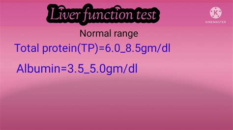 Lft Test Normal Range Liver Function Test Youtube