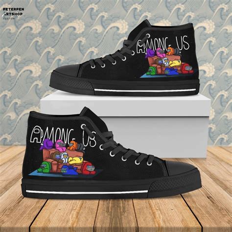 Among Us Game 1 Hightop Canvas Shoes Fathers Day Unisex Etsy