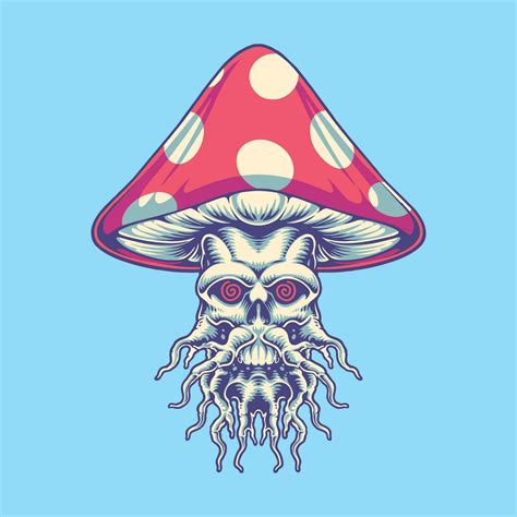 Trippy Skull Magic Mushroom Illustration 25896345 Vector Art At Vecteezy