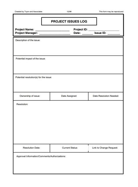 This free project issues log template is pretty simple but it saves you having to put one together yourself and i can guarantee it works. Project Issues Log Templates | 6+ Free Printable Word ...