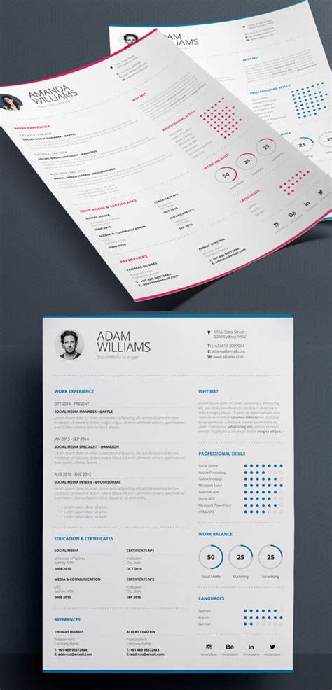 Job descriptions & responsibility samples inc.+ pdf samples. 50 Best Resume Templates | Design | Graphic Design JunctionGraphic Design Junction
