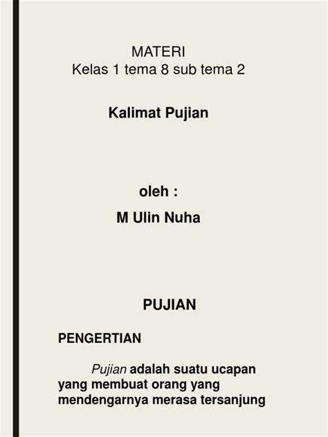 Contoh materi mengajar aplikasi disain buat siswa kelas 1 dan 2 sd menggunakan paint tenjocity edukasi digital. Contoh Kalimat Pujian Untuk Anak Sd Kelas 1 - Dunia Sekolah