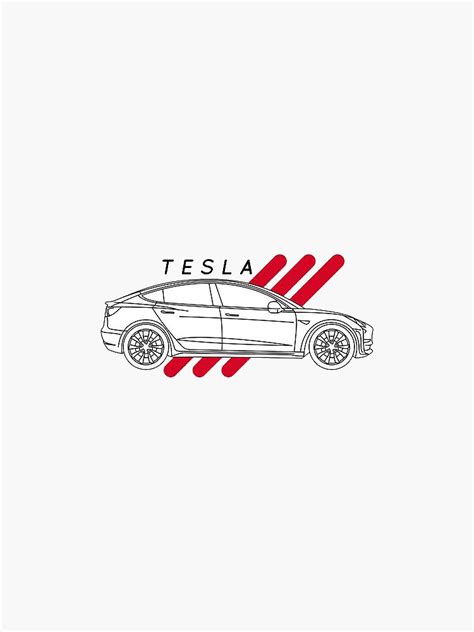 Tesla Motors Tesla Model 3 Sticker For Sale By Dgcio Redbubble