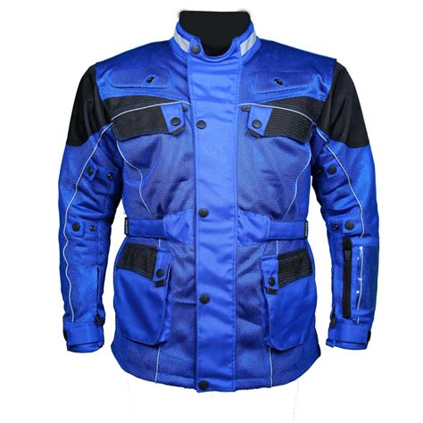 Blue Cool Rider Motorcycle Mesh Jacket Six Gear
