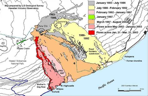 Map Of Lava Flow Field Kilauea Volcano Us Geological Survey