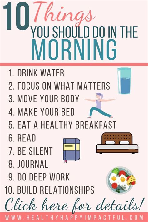 10 Best Things To Do In The Morning To Conquer The Day Morning Routine Checklist Morning