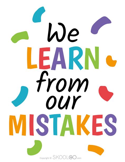 we learn from our mistakes free classroom poster skoolgo