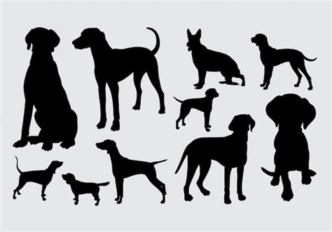 Premium Vector Dog And Doggy Pose Silhouette