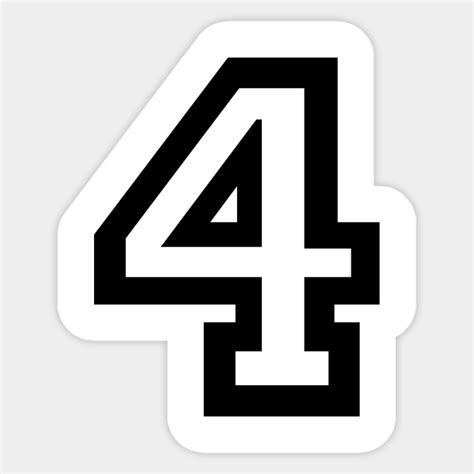 Number Four Number Four Sticker Teepublic
